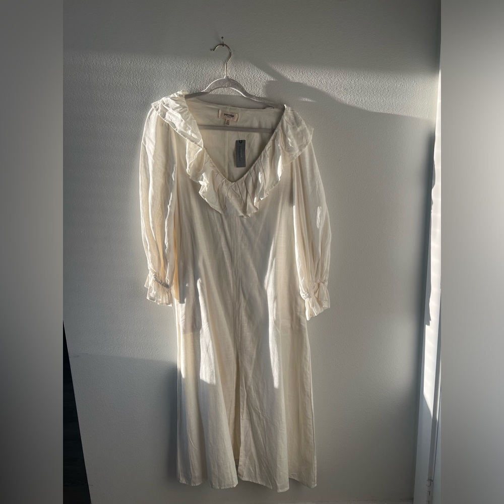 Porridge Ruffle Long-Sleeve Dress 
 		NWT, Medium Petite, $110